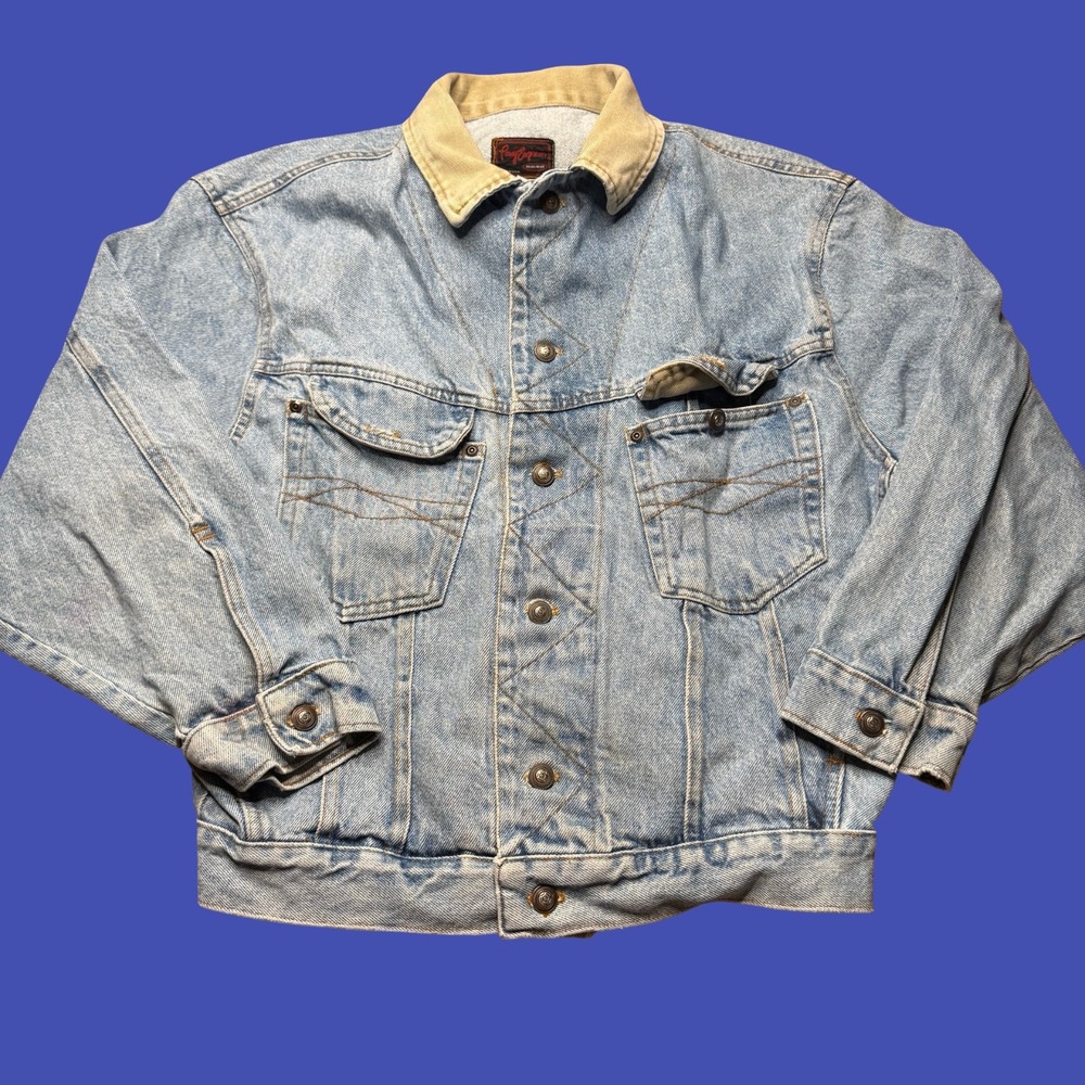 Vintage Pony Express Jean Jacket Medium Denim Trucker USA Made Western Casual